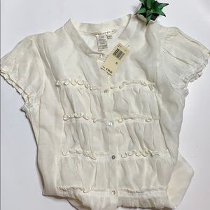 🌵Max Studio ruffled linen dress blouse shirt